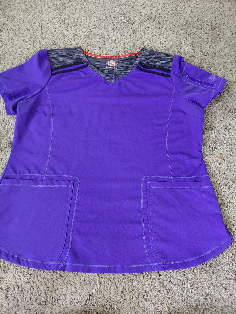 Dickies Purple V-Neck Womens Scrub Top